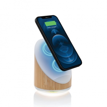 Logotrade business gift image of: Ovate bamboo 5W speaker with 15W wireless charger