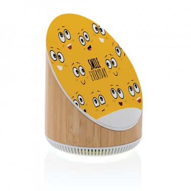 Logo trade promotional items image of: Ovate bamboo 5W speaker with 15W wireless charger