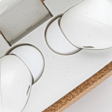 Logotrade promotional product picture of: Oregon RCS recycled plastic and cork TWS earbuds