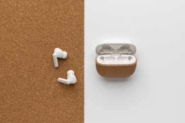 Logotrade promotional items photo of: Oregon RCS recycled plastic and cork TWS earbuds