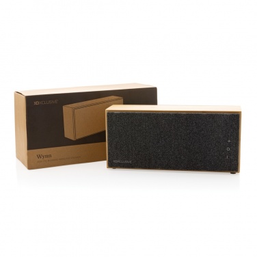 Logo trade advertising products image of: Wynn 20W bamboo wireless speaker