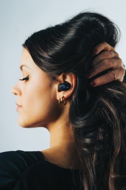 Logo trade promotional gifts image of: Urban Vitamin Palm Springs RCS rplastic ENC earbuds