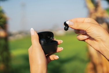 Logotrade promotional product image of: Terra RCS recycled aluminium wireless earbuds