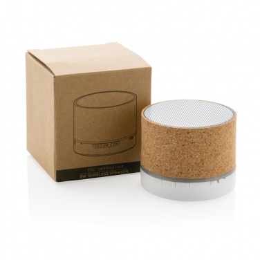 Logo trade promotional giveaways image of: Cork 3W wireless speaker