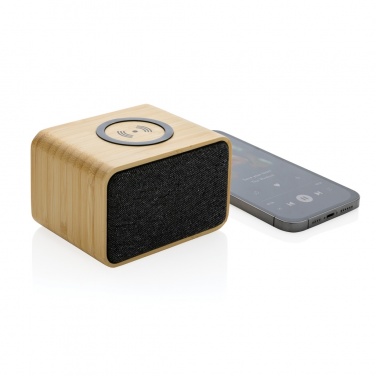 Logotrade corporate gift picture of: RCS Rplastic 3W speaker with bamboo 5W wireless