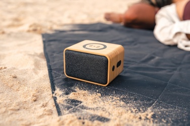 Logotrade promotional giveaway picture of: RCS Rplastic 3W speaker with bamboo 5W wireless