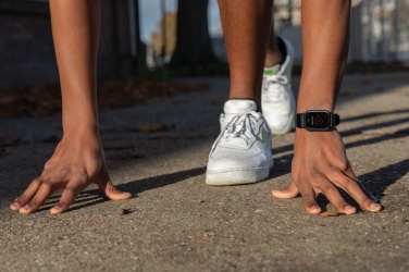 Logo trade promotional giveaways image of: RCS recycled TPU  activity watch 1.47'' screen with HR