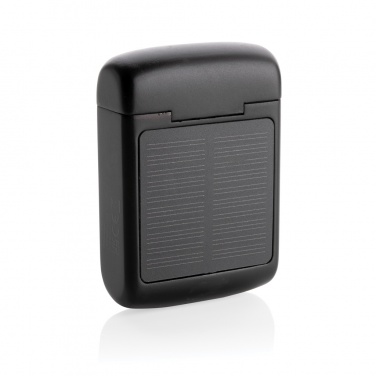 Logotrade promotional item image of: Skywave RCS recycled plastic solar earbuds