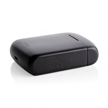 Logo trade promotional item photo of: Skywave RCS recycled plastic solar earbuds