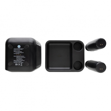 Logo trade promotional product photo of: Singvibe RCS recycled plastic karaoke set with double mic