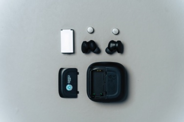 Logo trade promotional giveaways image of: Lakewood RCS recycled and repairable wireless earbuds