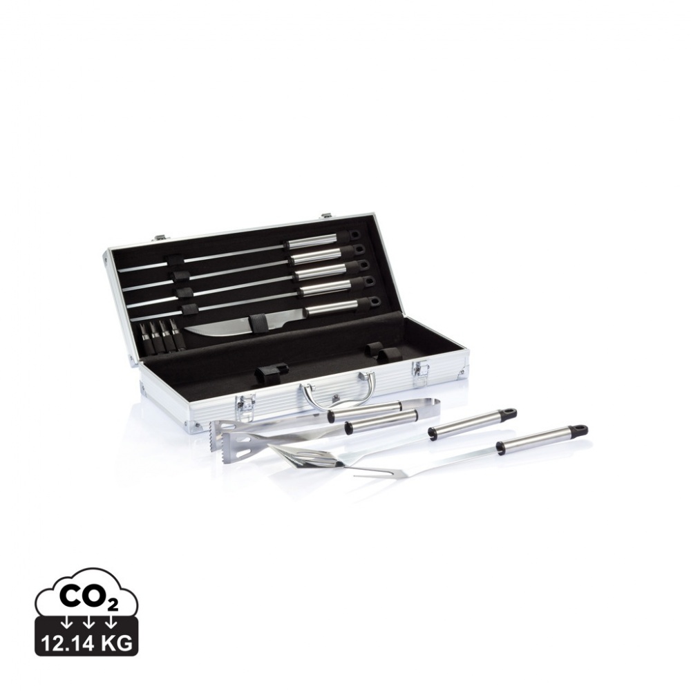 Logo trade corporate gift photo of: 12 pcs barbecue set in aluminium box