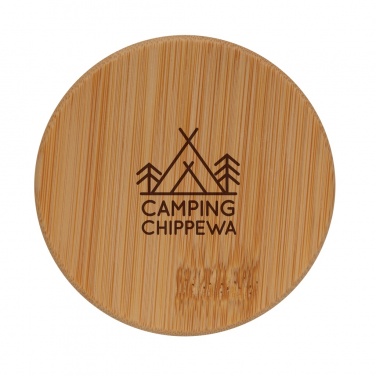 Logotrade promotional item image of: Double wall borosilicate glass with bamboo lid 250ml 2pc set