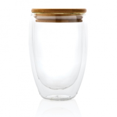 Logotrade corporate gifts photo of: Double wall borosilicate glass with bamboo lid 350ml