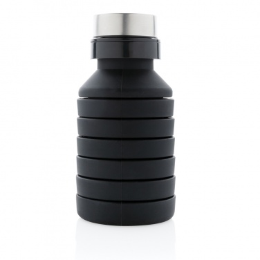 Logo trade promotional merchandise picture of: Leakproof collapsible silicone bottle with lid