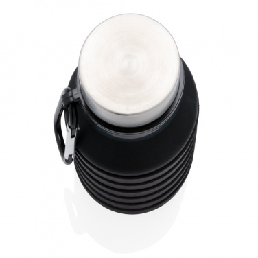 Logo trade business gift photo of: Leakproof collapsible silicone bottle with lid