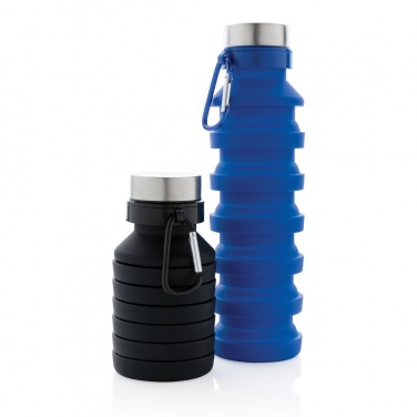 Logo trade promotional products image of: Leakproof collapsible silicone bottle with lid