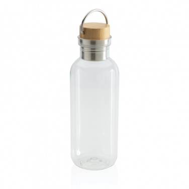 Logo trade promotional items image of: RCS RPET bottle with bamboo lid and handle