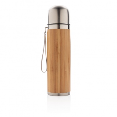 Logo trade business gift photo of: Bamboo vacuum travel flask
