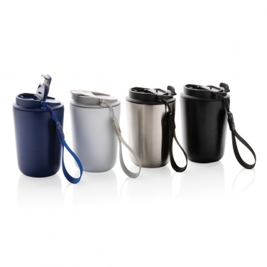 Logo trade business gifts image of: Cuppa RCS re-steel vacuum tumbler with lanyard