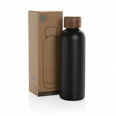 Logotrade promotional merchandise picture of: Wood RCS certified recycled stainless steel vacuum bottle