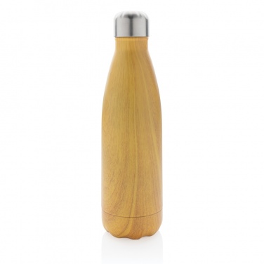 Logo trade promotional gifts image of: Vacuum insulated stainless steel bottle with wood print