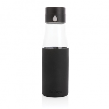 Logo trade promotional items picture of: Ukiyo glass hydration tracking bottle with sleeve