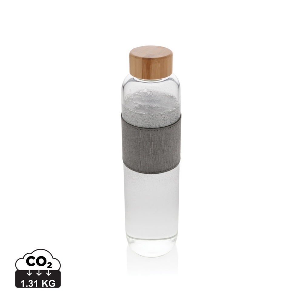 Logo trade promotional giveaways image of: Impact borosilicate glass bottle with bamboo lid