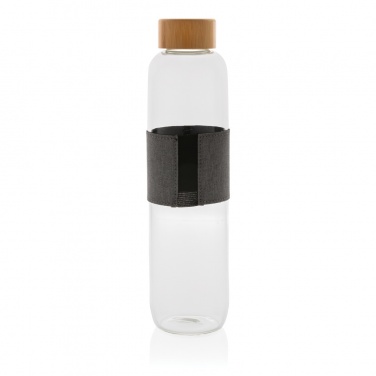 Logo trade business gifts image of: Impact borosilicate glass bottle with bamboo lid