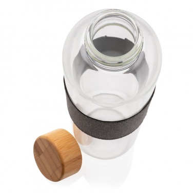 Logo trade business gift photo of: Impact borosilicate glass bottle with bamboo lid