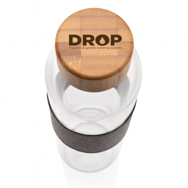 Logo trade corporate gifts picture of: Impact borosilicate glass bottle with bamboo lid