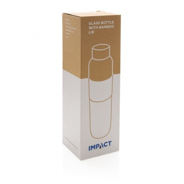 Logo trade promotional items image of: Impact borosilicate glass bottle with bamboo lid