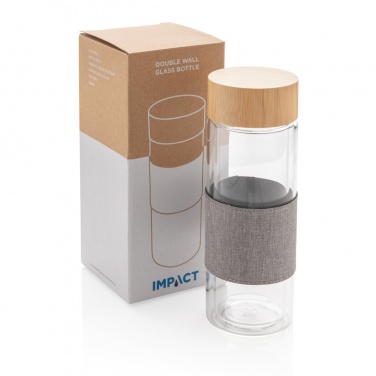 Logo trade promotional merchandise photo of: Impact double wall borosilicate glass bottle
