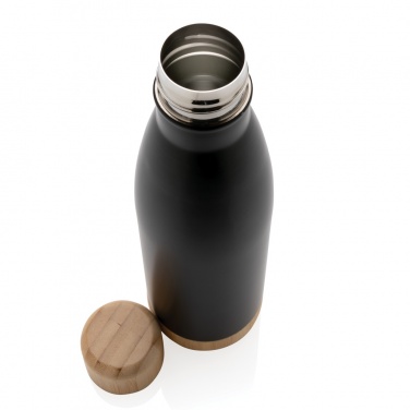 Logo trade promotional merchandise image of: Vacuum stainless steel bottle with bamboo lid and bottom