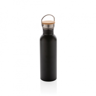 Logotrade business gift image of: Modern stainless steel bottle with bamboo lid