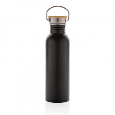 Logo trade promotional merchandise photo of: Modern stainless steel bottle with bamboo lid