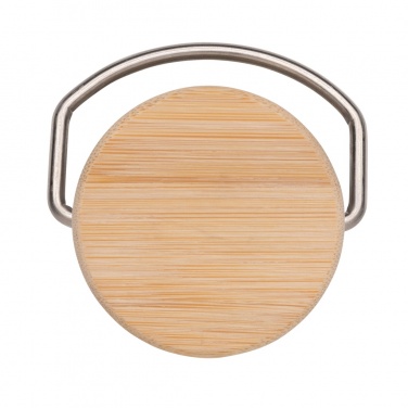 Logo trade promotional merchandise photo of: Modern stainless steel bottle with bamboo lid