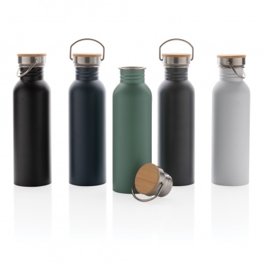 Logotrade promotional gift picture of: Modern stainless steel bottle with bamboo lid