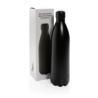 Logo trade promotional gifts image of: Solid colour vacuum stainless steel bottle 1L