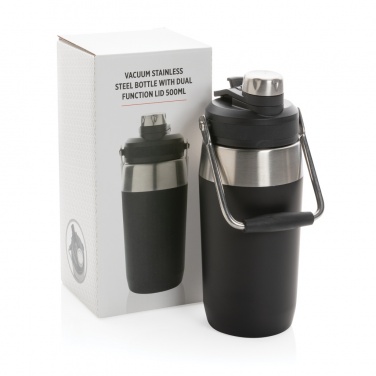 Logo trade promotional gifts image of: Vacuum stainless steel dual function lid bottle 500ml
