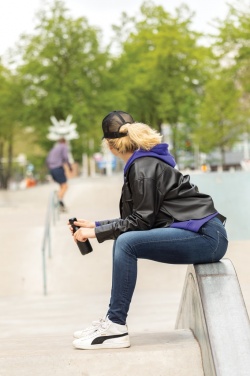 Logo trade corporate gift photo of: Impact AWARE™ Brushed rcotton 5 panel trucker cap 190gr