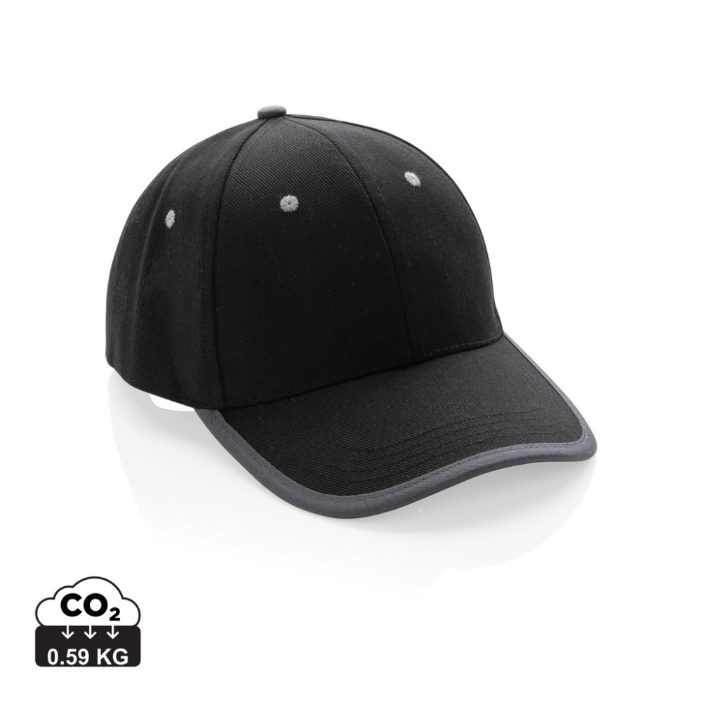 Logo trade business gifts image of: Impact AWARE™ Brushed rcotton 6 panel contrast cap 280gr