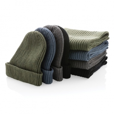 Logotrade promotional product picture of: Impact AWARE™ Polylana® knitted scarf 180 x 25cm