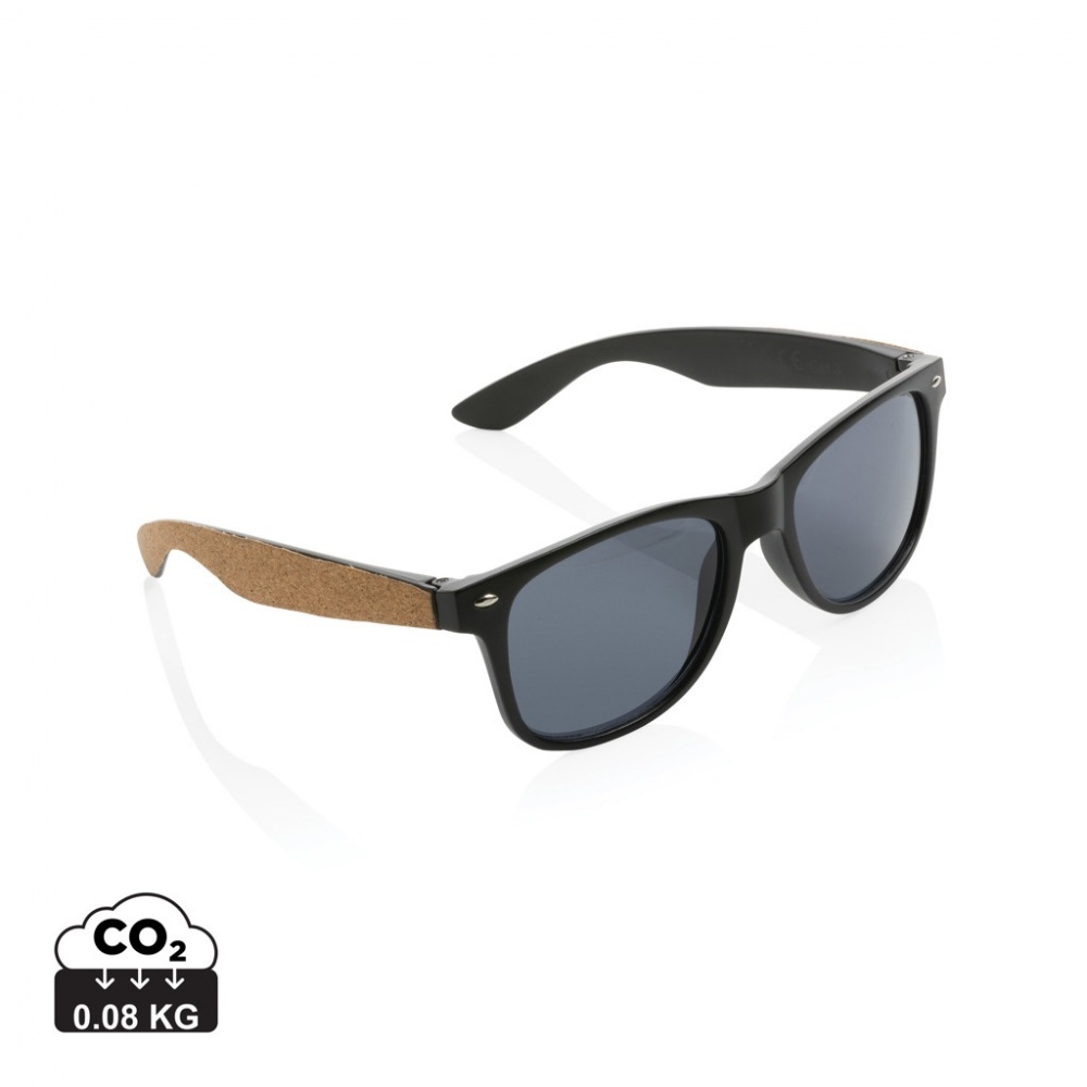 Logotrade promotional gift picture of: GRS recycled PC plastic sunglasses with cork