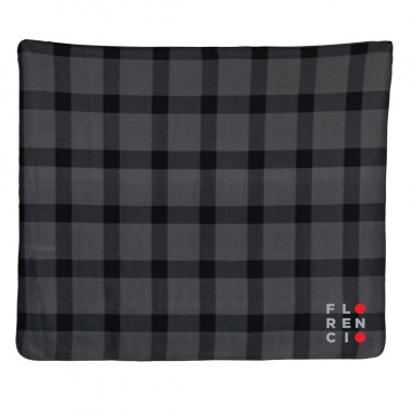 Logo trade promotional giveaways picture of: Soft plaid fleece blanket
