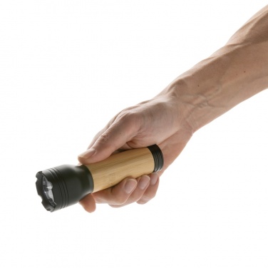 Logotrade promotional gift image of: Lucid 3W RCS certified recycled plastic & bamboo torch