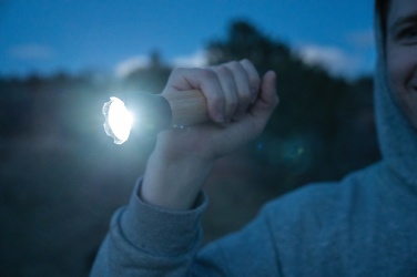 Logotrade promotional merchandise picture of: Lucid 5W RCS certified recycled plastic & bamboo torch