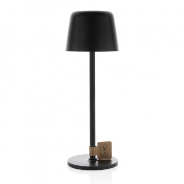 Logo trade advertising product photo of: Zenic RCS recycled plastic USB re-chargable table lamp