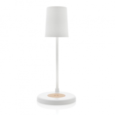 Logo trade promotional gifts picture of: Zenara RCS recycled plastic and cork 15W wireless desk lamp