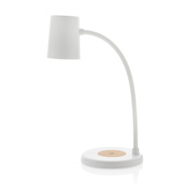 Logotrade promotional merchandise photo of: Zenara RCS recycled plastic and cork 15W wireless desk lamp